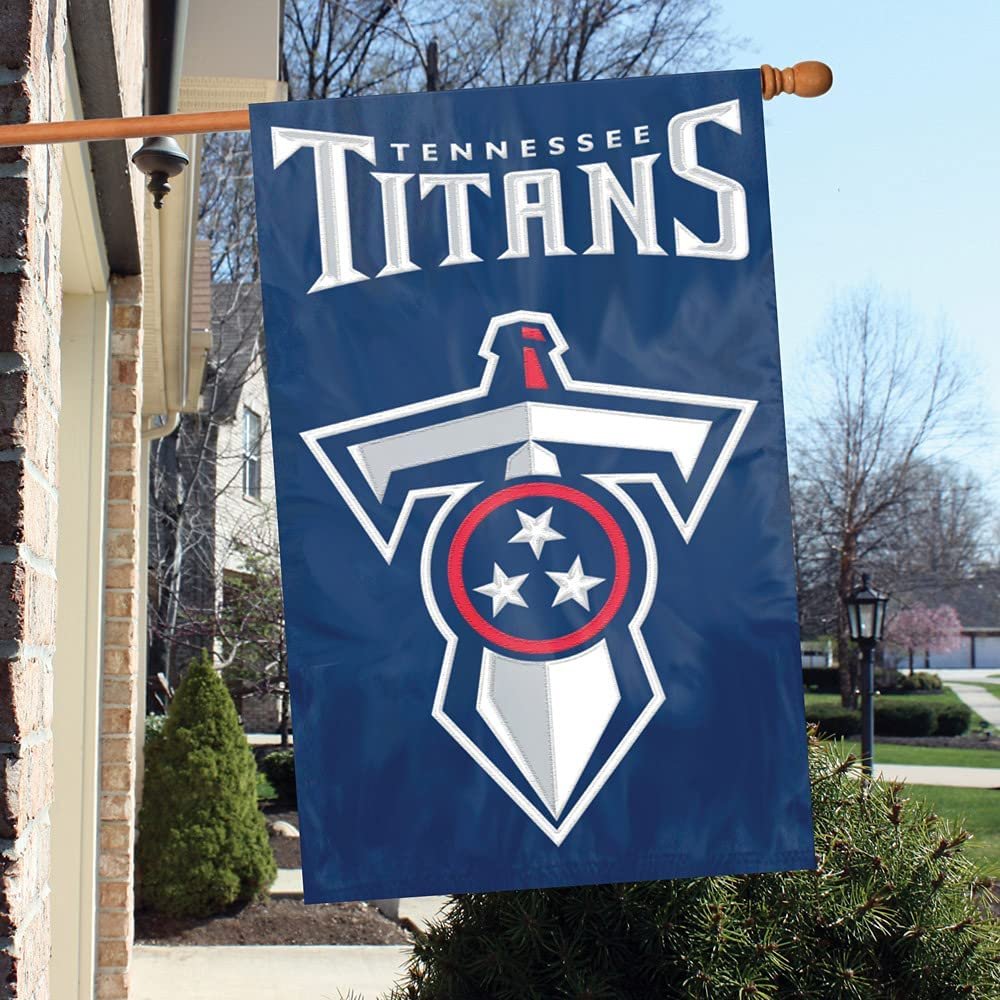 Tennessee Titans Double Sided Banner Flag Embroidered Applique 44x28 Inch by Fielders Choice