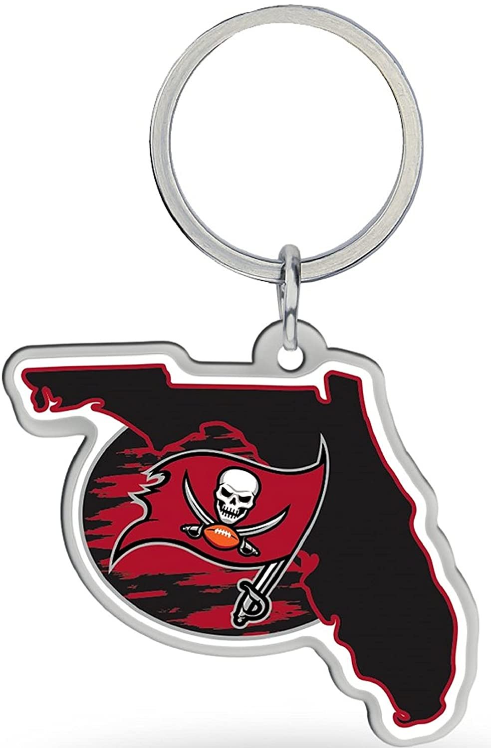 Tampa Bay Buccaneers Keychain Home State Shape Premium Metal Decal Emblem Football by Fielders Choice