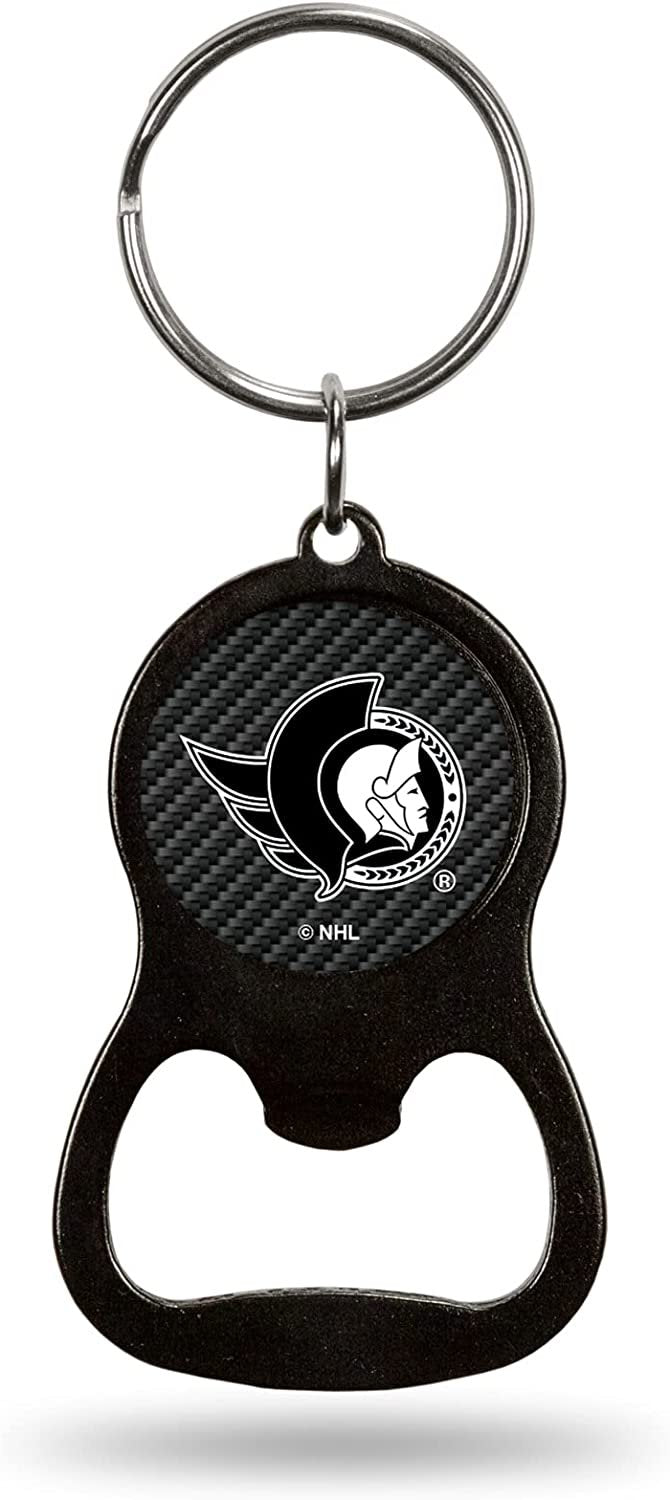Ottawa Senators Metal Keychain Bottle Opener, Carbon Fiber Design by Fielders Choice