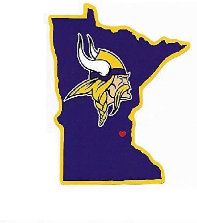 Minnesota Vikings 5 Inch Sticker Decal, Home State Design, Flat Vinyl, Full Adhesive Backing by Fielders Choice