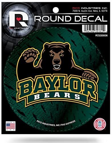 Baylor University Bears 4 Inch Sticker Decal Round by Fielders Choice