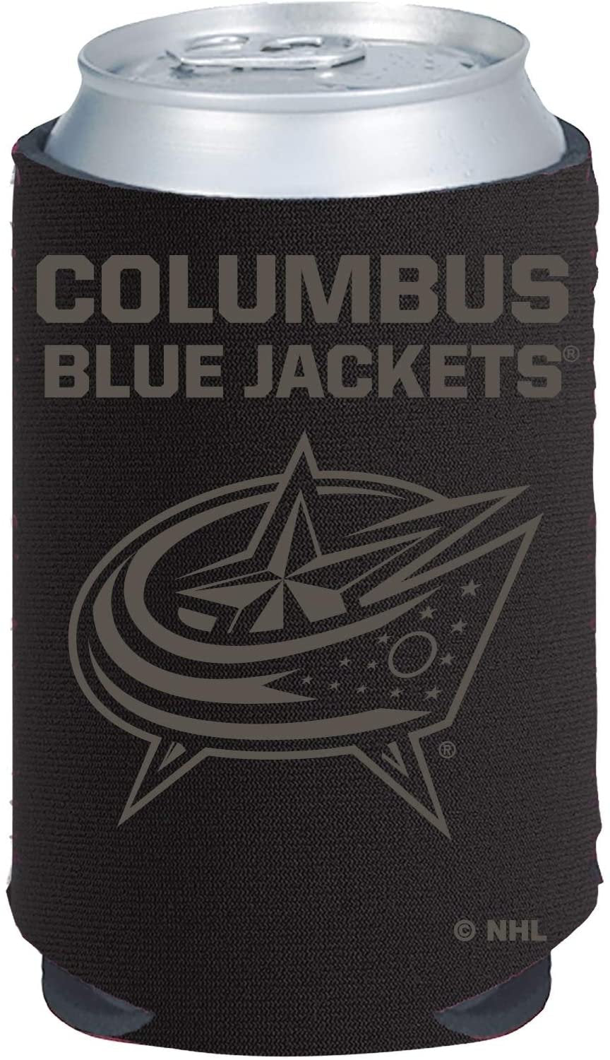 Columbus Blue Jackets Tonal Black Design 2-Pack 12oz CAN Neoprene Beverage Insulator Holder Cooler Hockey by Fielders Choice