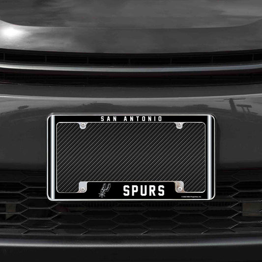 San Antonio Spurs Metal License Plate Frame Chrome Tag Cover Alternate Design 6x12 Inch by Fielders Choice
