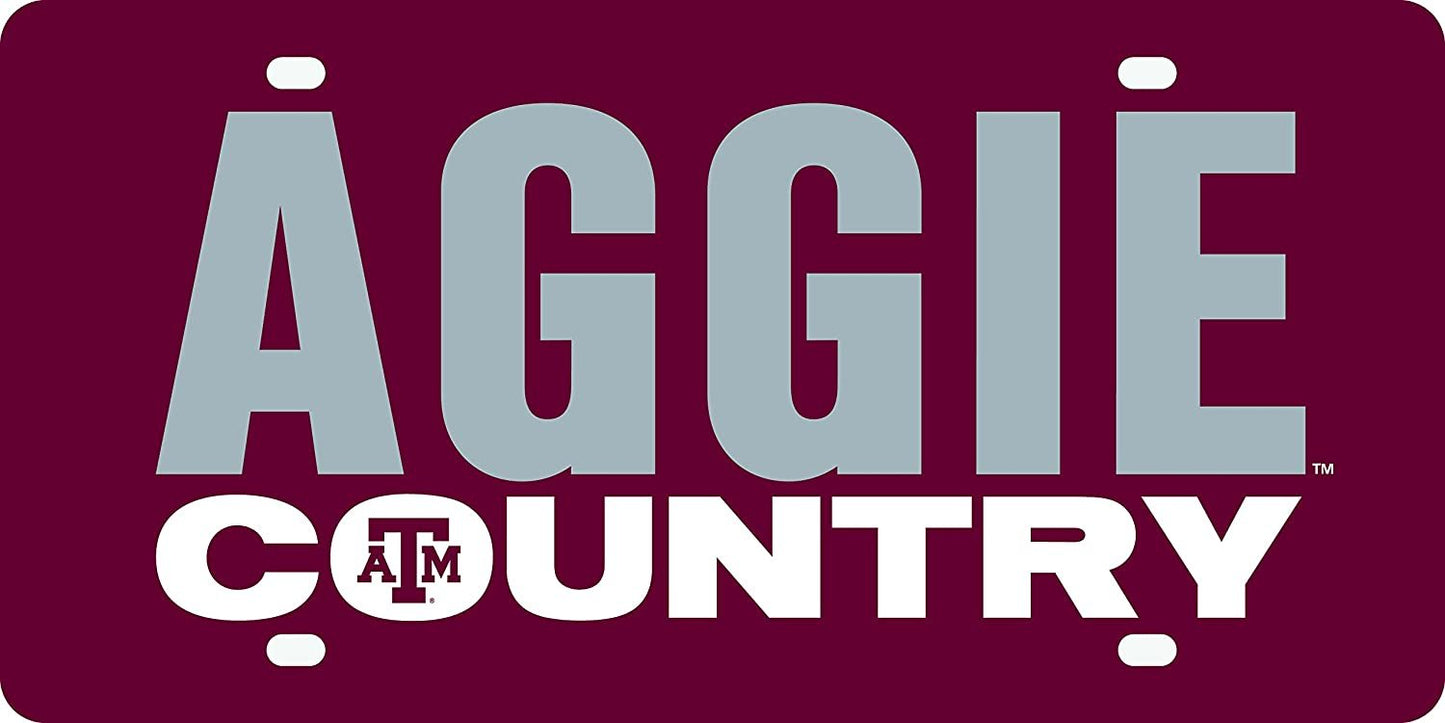 Texas A&M University Aggies Premium Laser Cut Tag License Plate, Country Design, Acrylic, 12x6 Inch by Fielders Choice