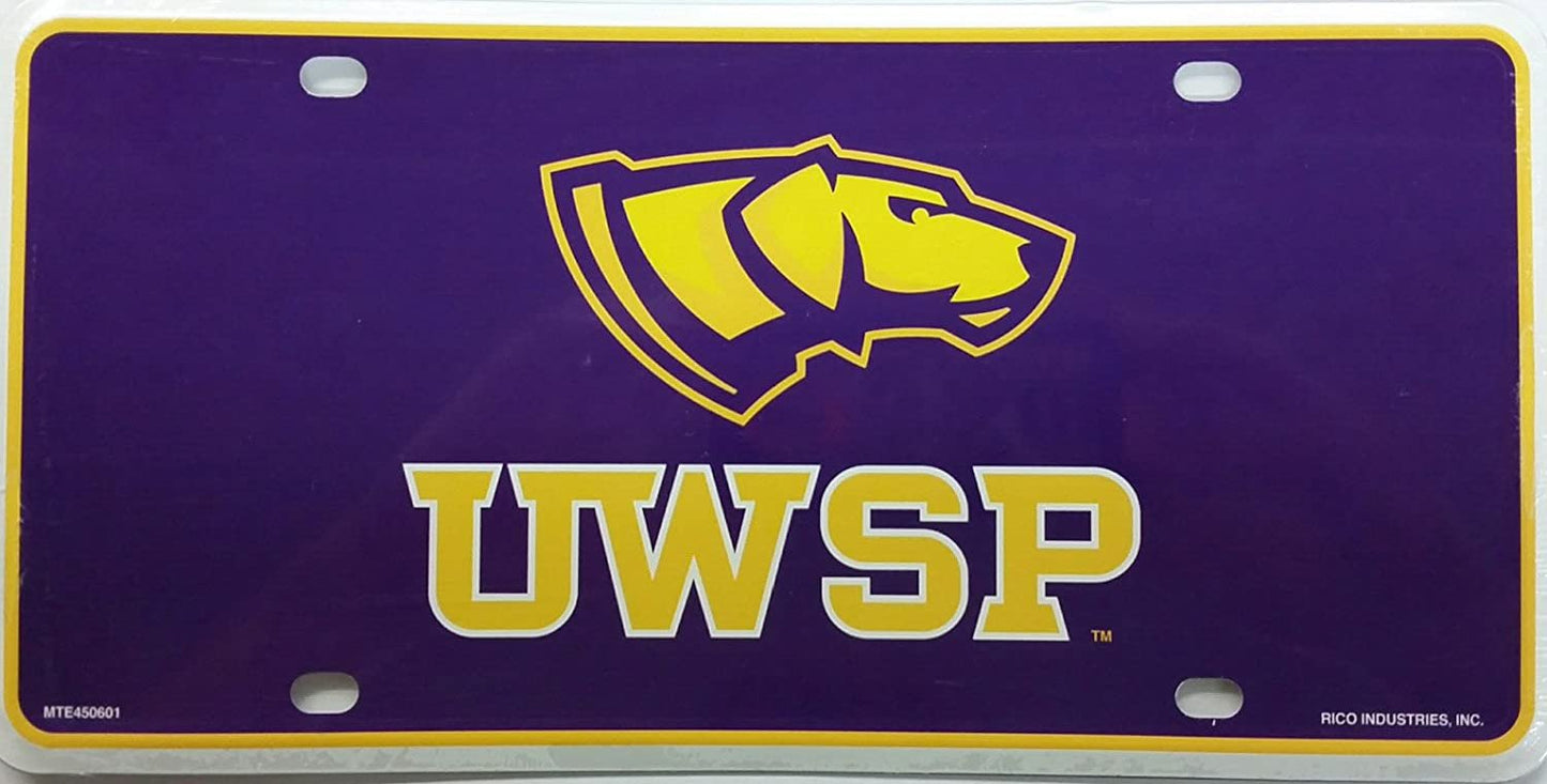 University of Wisconsin Stevens Point Pointers Metal Auto Tag License Plate, Logo Design, 6x12 Inch by Fielders Choice