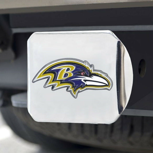 Baltimore Ravens Hitch Cover Solid Metal with Raised Color Metal Emblem 2" Square Type III by Fielders Choice