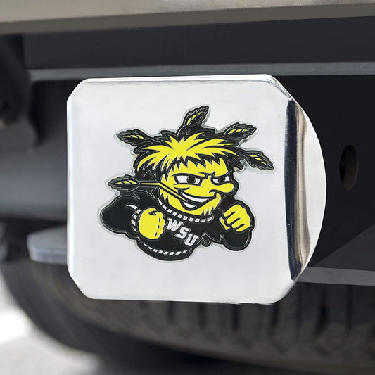 Wichita State Shockers Hitch Cover Solid Metal with Raised Color Metal Emblem 2" Square Type III University by Fielders Choice