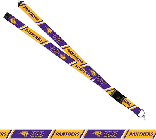 University of Northern Iowa Panthers Lanyard Keychain Double Sided Breakaway Safety Design Adult by Fielders Choice