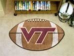 Virginia Tech University Hokies Floor Mat Area Rug, 20x32 Inch, Non-Skid Backing, Football Design by Fielders Choice