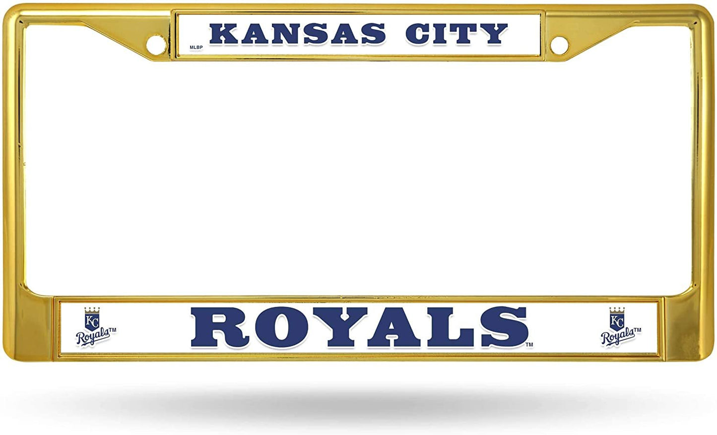 Kansas City Royals Gold Metal License Plate Frame Chrome Tag Cover, 12x6 Inch by Fielders Choice