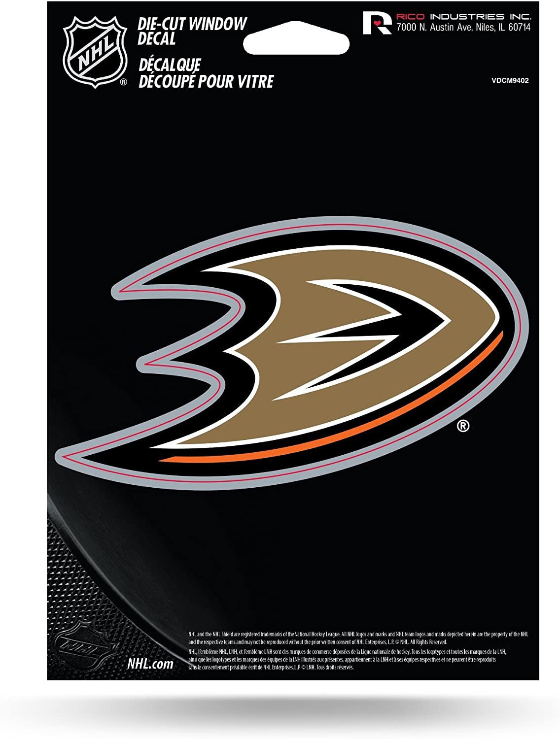 Anaheim Ducks 5 Inch Die Cut Decal Sticker Flat Vinyl Adhesive Backing by Fielders Choice