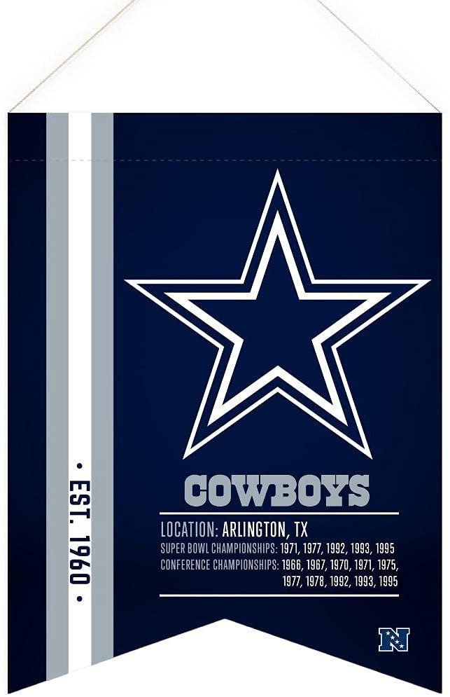 Dallas Cowboys 18 x 24 Inch Scroll Flag Banner Premium Quality Soft Felt by Fielders Choice