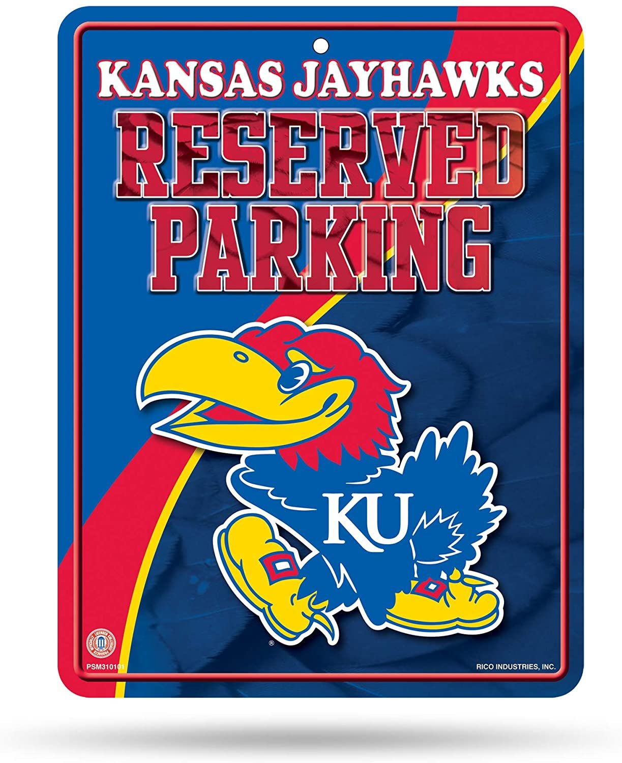 Kansas Jayhawks Metal Parking Sign by Fielders Choice