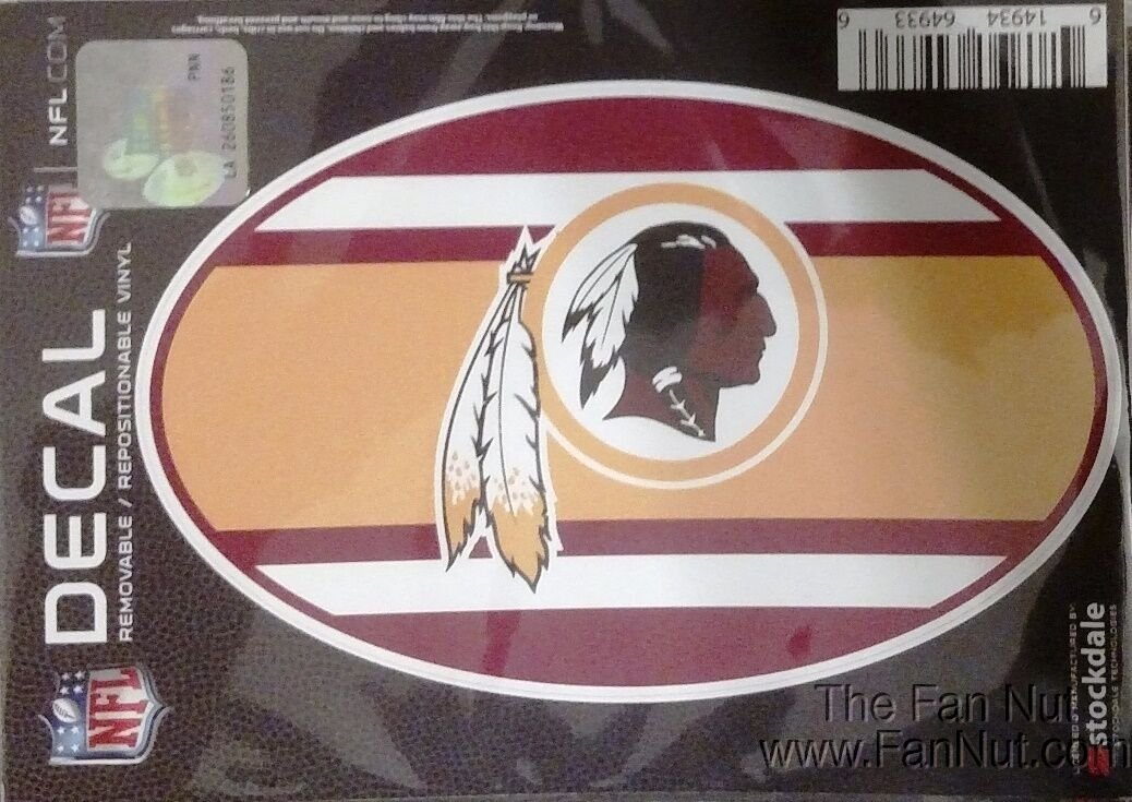 Washington Redskins 5"x7" SUPER STRIPE Repositionable Vinyl Decal Auto Football by Fielders Choice