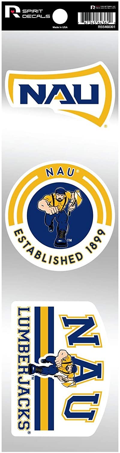 Northern Arizona Lumberjacks NAU Triple Retro Throwback Spirit Decals Flat Vinyl Auto Home Sticker Sheet University of by Fielders Choice