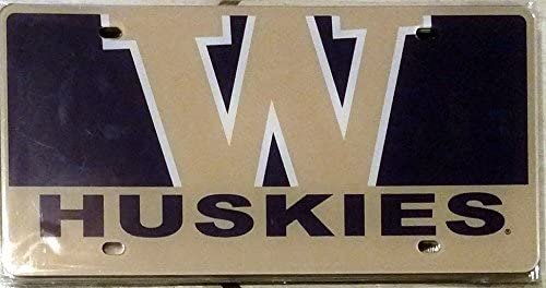 University of Washington Huskies Premium Laser Tag License Plate, Mega Logo, Mirrored Acrylic, 6x12 Inch by Fielders Choice