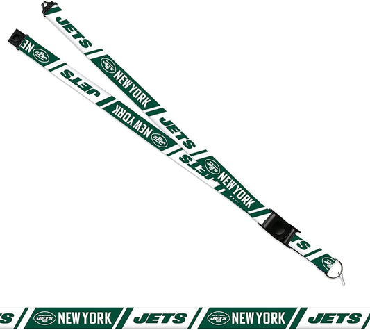 New York Jets Lanyard Keychain Double Sided Breakaway Safety Design Adult 18 Inch by Fielders Choice