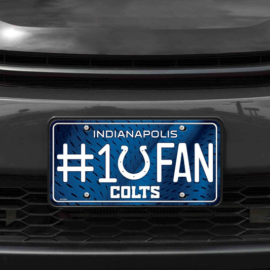 Indianapolis Colts Metal Auto Tag License Plate, #1 Fan Design, 12x6 Inch by Fielders Choice