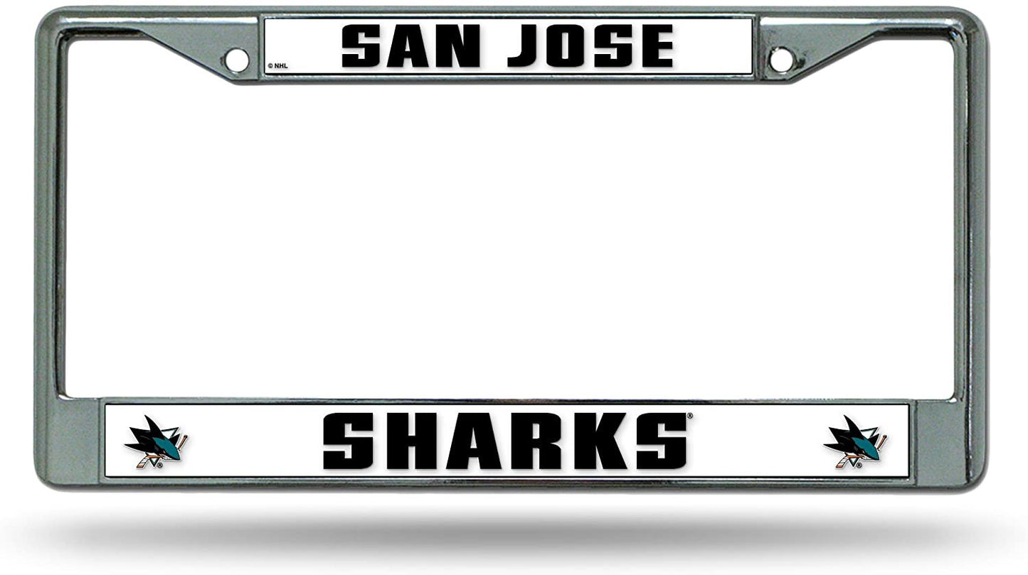 San Jose Sharks Premium Metal License Plate Frame Chrome Tag Cover, 12x6 Inch by Fielders Choice