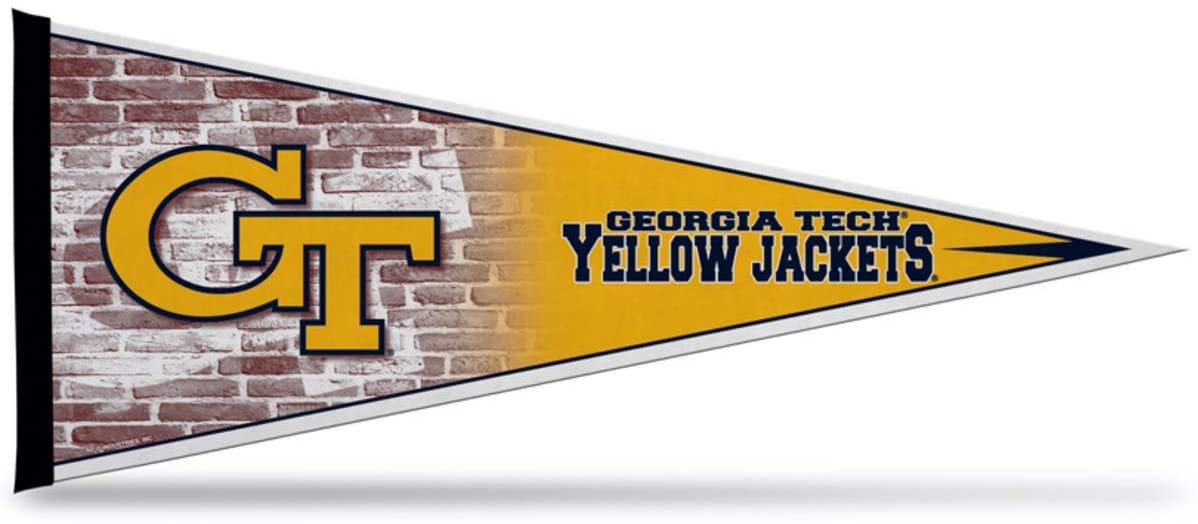 Georgia Tech Yellow Jackets Soft Felt Pennant, Primary Design, 12x30 Inch, Easy To Hang by Fielders Choice