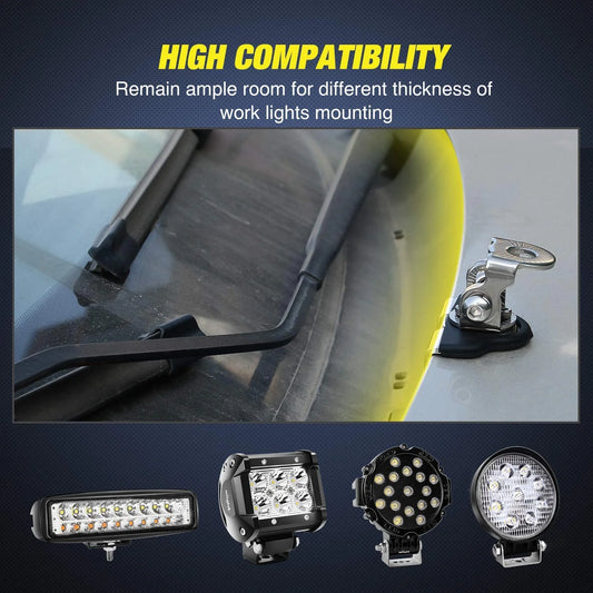 2PCS Pillar Hood Led Work Light Bar Mount Bracket Clamp Holder Offroad Universal by Anti Spier