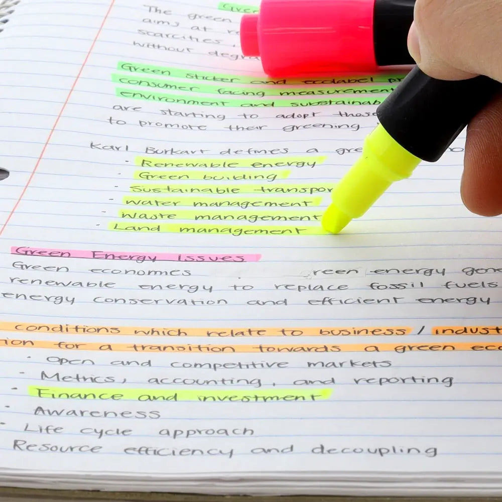 Yellow Fluorescent Highlighters with Cushion Grip (3/Pack) by Anti Spier