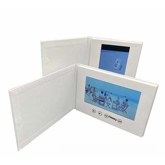 7-inch White Hardcover Video Brochure Card by Anti Spier