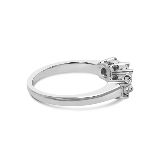 14K White Gold 1/2 Cttw Miracle Set Round Lab Grown Diamond Three Stone Illusion Plate Ring (F-G Color, VS1-VS2 Clarity) by Anti Spier