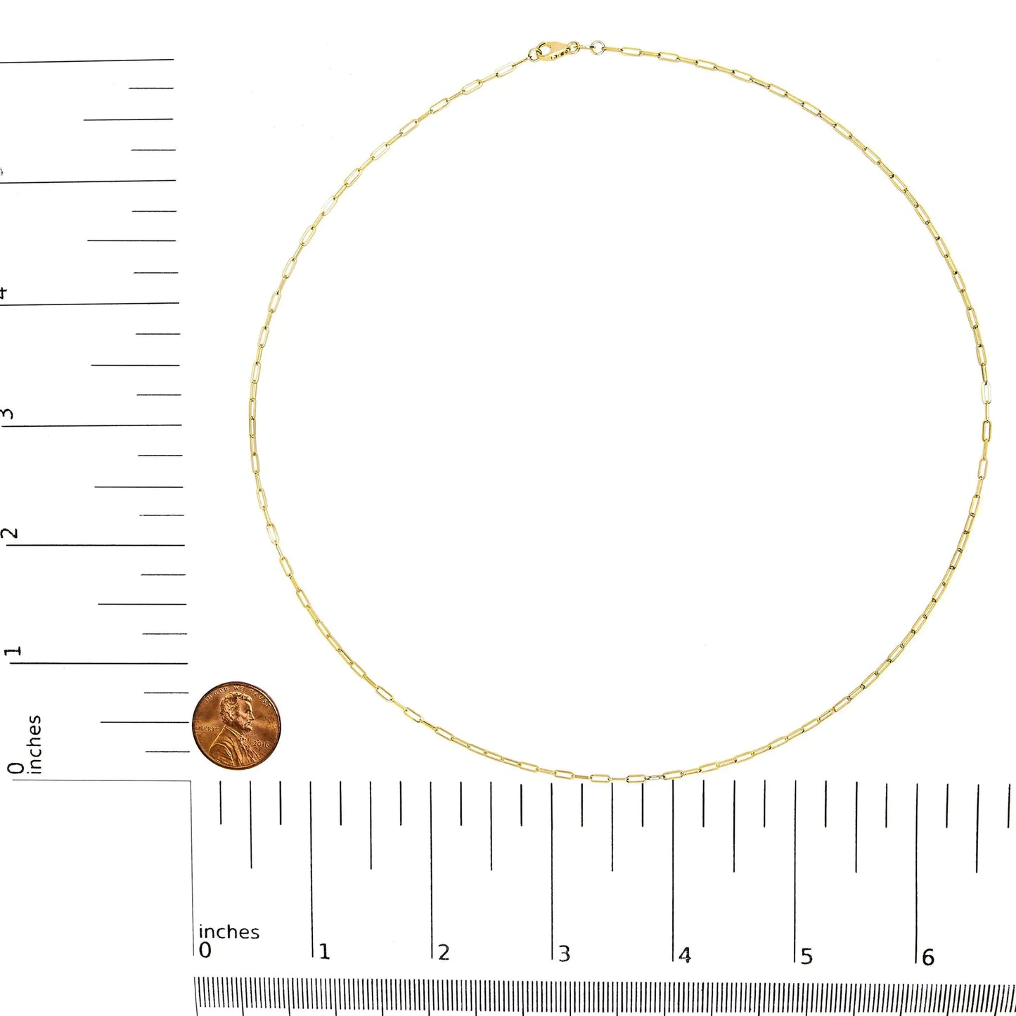 Unisex Solid 14K Gold 1.5mm Paperclip Chain Necklace - Choice of Length and Metal Color by Anti Spier
