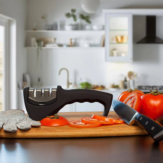 Knife Sharpener Professional Kitchen Blade Sharpening Tool Handheld System by Anti Spier