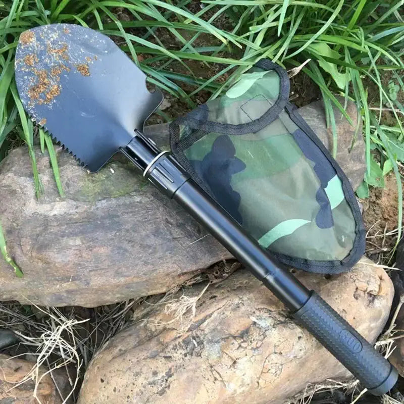 Compact Outdoor Multi-Tool Shovel with Folding Pickaxe by Anti Spier