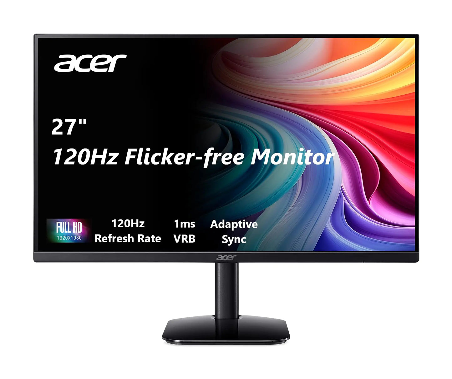 acer KB272 G0bi 27" IPS Full HD (1920 x 1080) Gaming Office Monitor | Adaptive-Sync Support (FreeSync Compatible) | Up to 120Hz Refresh | 1ms (VRB) | sRGB 99% | Tilt | HDMI & VGA Ports by Anti Spier