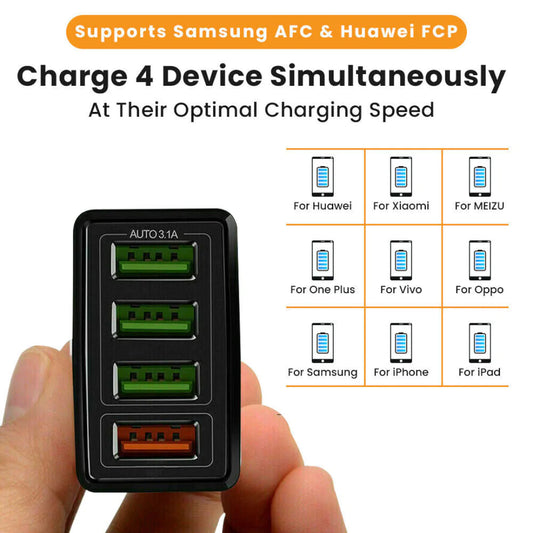Fast Charge 3.0 USB Hub Wall Charger by Anti Spier