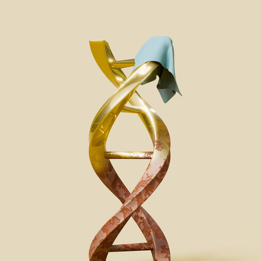 Diagram of a DNA helix with epigenetic tags being added by a CRISPR-based epigenome editor