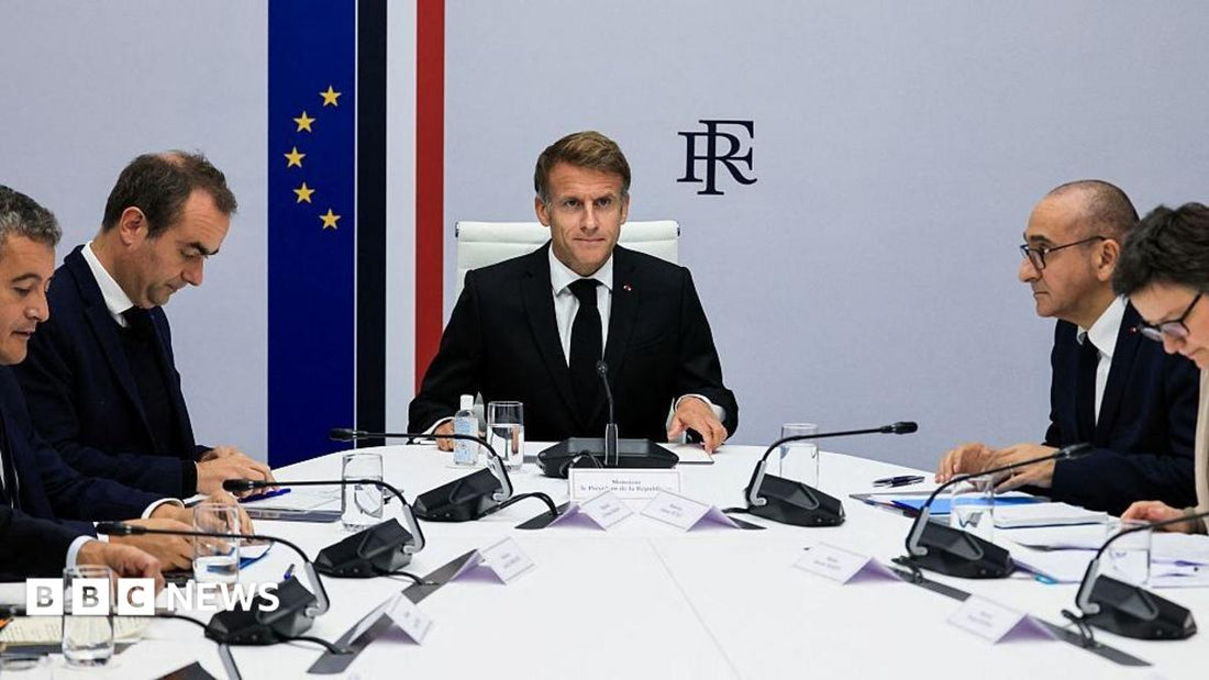 Screenshot of Emmanuel Macron speaking on national television during the address on civil unrest