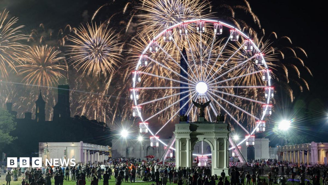Fireworks display on the 250th anniversary of the United States