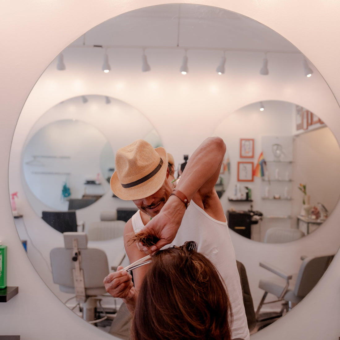 A hair salon with a unique decor