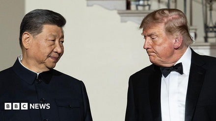 Photo of the Trump and Xi Jinping handshake outside the White House during the 2020 summit