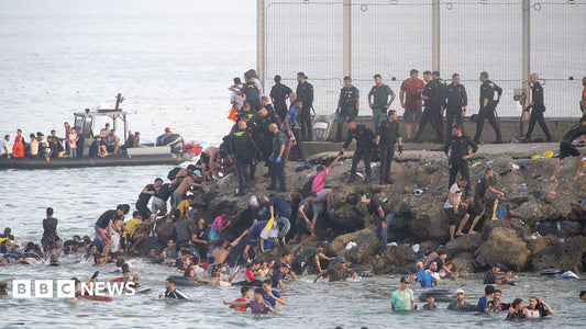 Migrants arriving in Ceuta