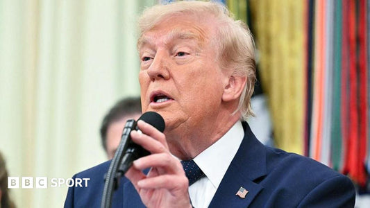 President Trump speaking at a press conference