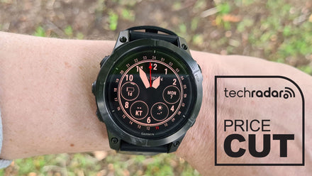 Close‑up of Garmin Epix Pro Sapphire Edition showing titanium bezel and sapphire lens