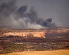 Firefighters battling a wildfire