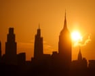 A map of the US showing the areas affected by the heatwave