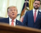 President Donald Trump speaking at a press conference announcing the DOJ anti‑fraud whistleblower reward program