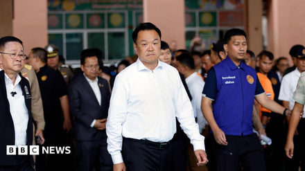 Thai PM speaking at a press conference