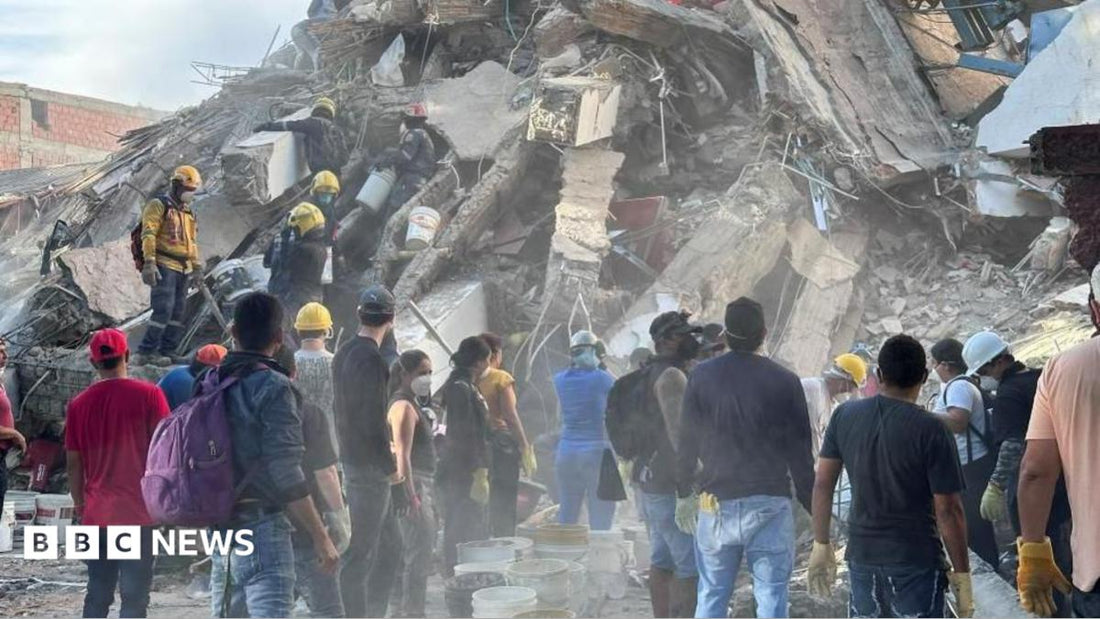 Rescue workers searching for survivors in Colombia earthquake rubble
