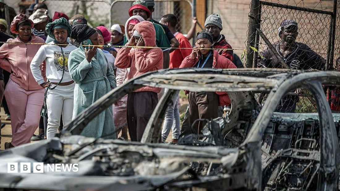 Map showing the locations of the two mass shootings in South Africa with casualty figures