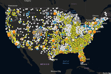 A screenshot of the Atlas of Surveillance database