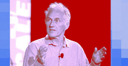 A photo of Tim O'Reilly speaking at a conference
