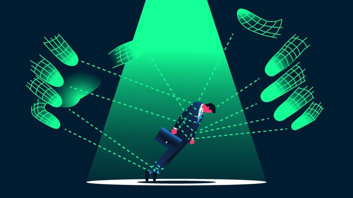 Diagram showing an AI agent scanning and exploiting a misconfigured API to gain database access